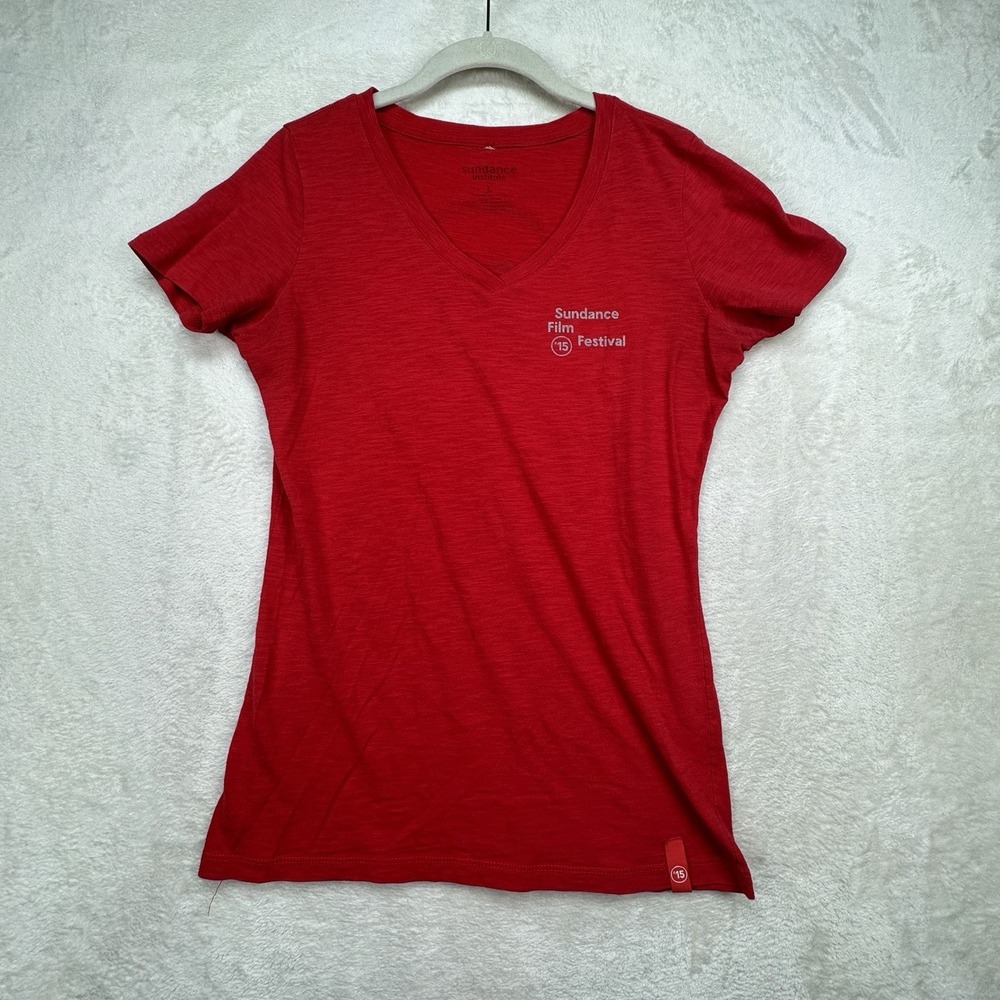 Sundance Film Festival 2015 Graphic T Shirt Womens L Red V Neck Indie Movie
